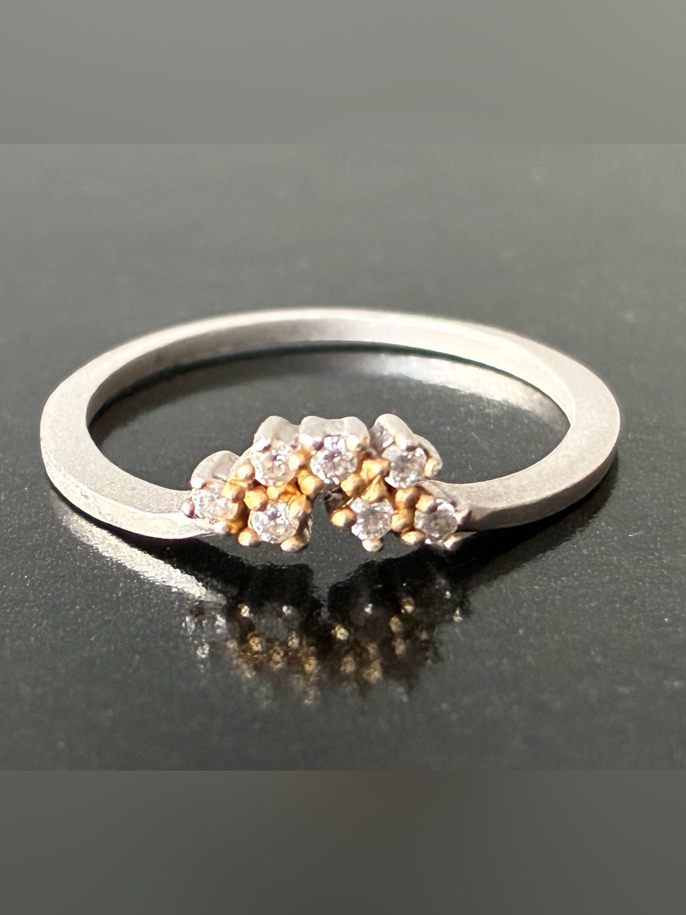 925 Sterling Silver Freida Rothman Stacking Ring/ Crown Silver and gold toneSz 7